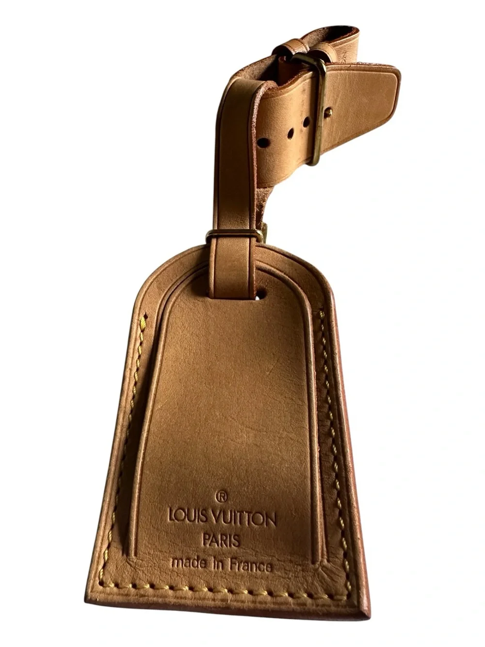 Vintage Louis Vuitton Vachetta Luggage Tag Honey Patina Made in France